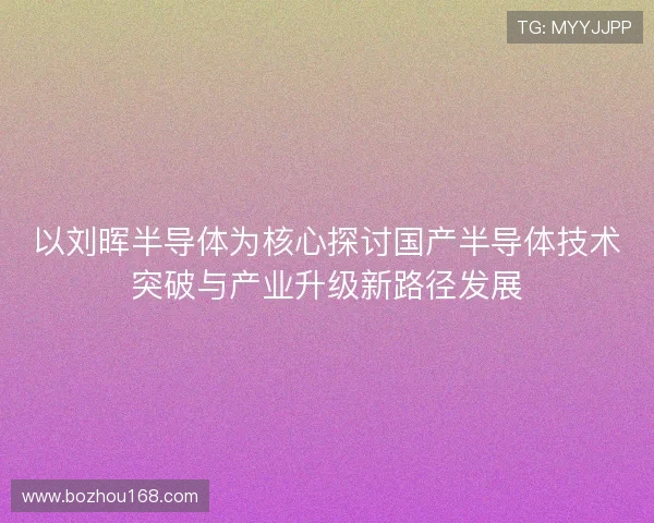 以刘晖半导体为核心探讨国产半导体技术突破与产业升级新路径发展